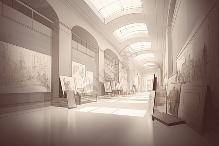 艺术博物馆的内部插图图片