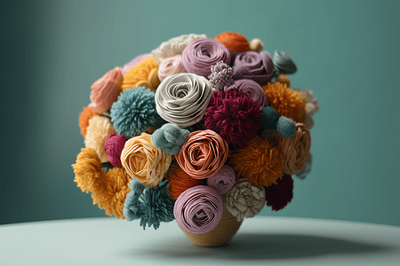 室内羊毛毡花束装饰图片