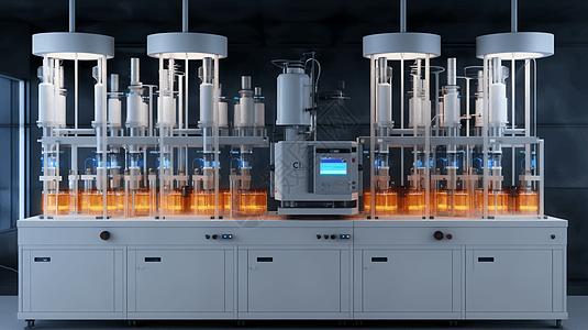 气相色谱系统3D渲染图高清图片