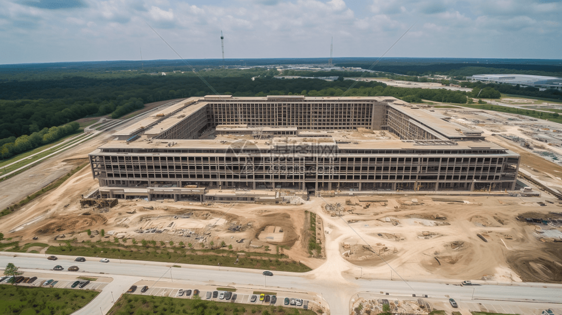 新医院建设的最后阶段鸟瞰图图片