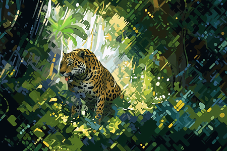 一只森林中的猎豹图片