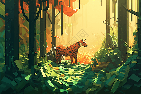 森林中的猎豹图片