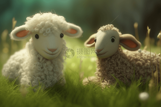 可爱毛毡绵羊图片