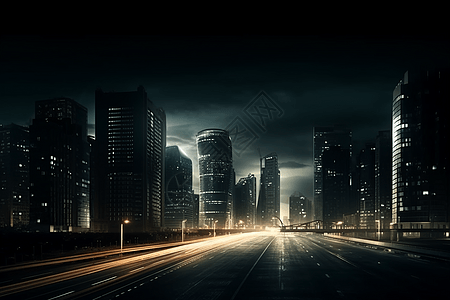 深夜的城市景象图片