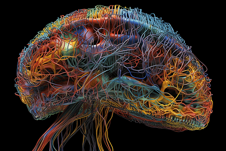 癫痫大脑的3D渲染模型背景图片