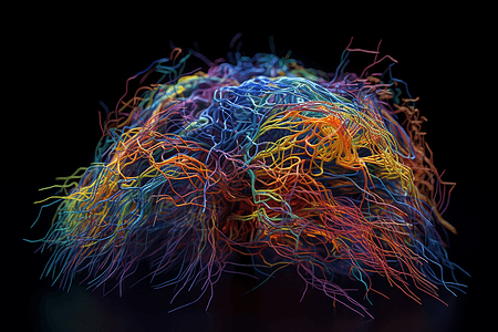 癫痫大脑的渲染模型图片