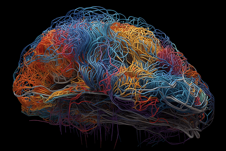 癫痫大脑的3D模型背景图片