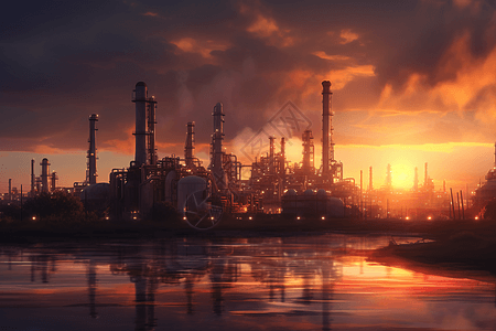 炼油厂场景背景图片