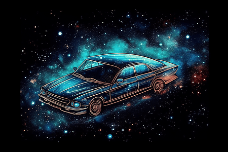 星空里的汽车图片