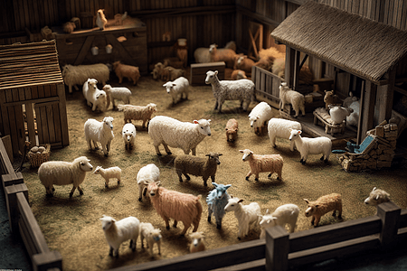 羊毛毡工艺动物农场图片