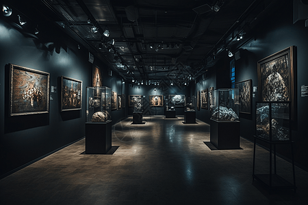 博物馆展柜博物馆展厅大厅背景