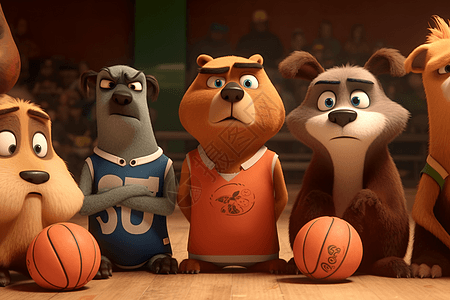 动物在打篮球比赛图片