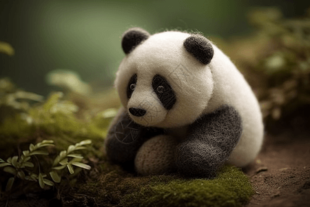 羊毛毡熊猫图片