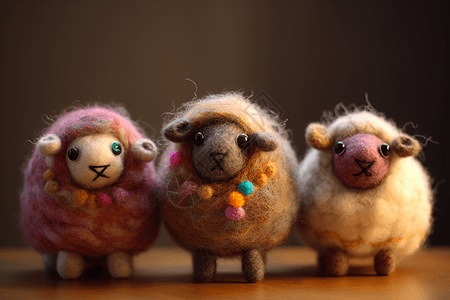羊毛毡小羊图片
