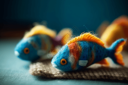 鱼工艺品手工毡制鱼背景
