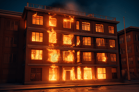 燃烧的大楼图片