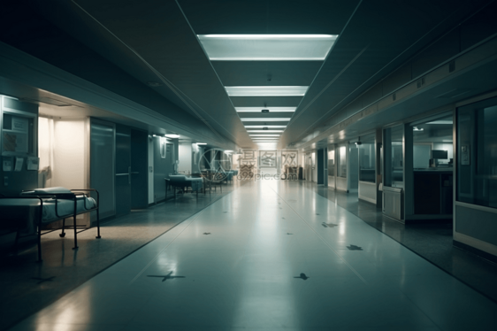 夜晚医院的走廊图片