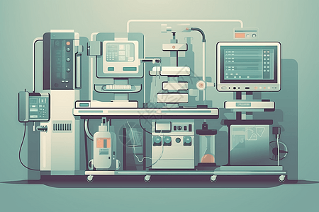 蓝色系医学设备插图图片