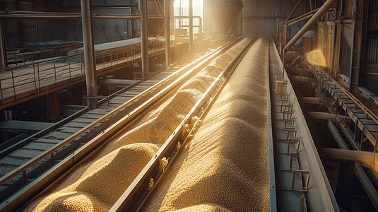 谷物加工厂的俯视图图片