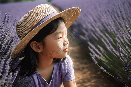 女孩在炎热的夏日里图片