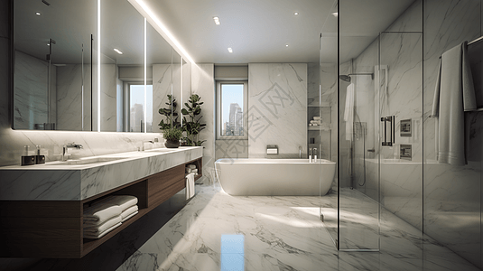 浴室台面轻奢大理石卫生间设计图片