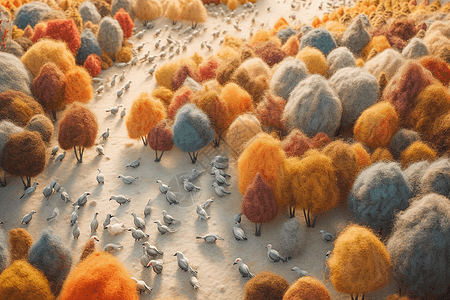 羊毛毡鸟图图片