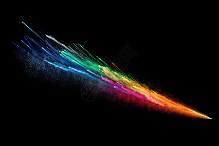 宇宙飞船彩虹拖尾图片