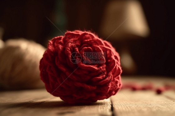 羊毛毡玫瑰的特写镜头图片