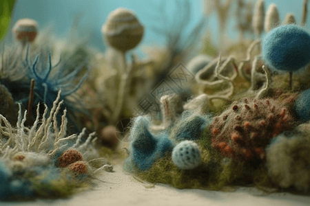 手作羊毛毡制海洋生物图片