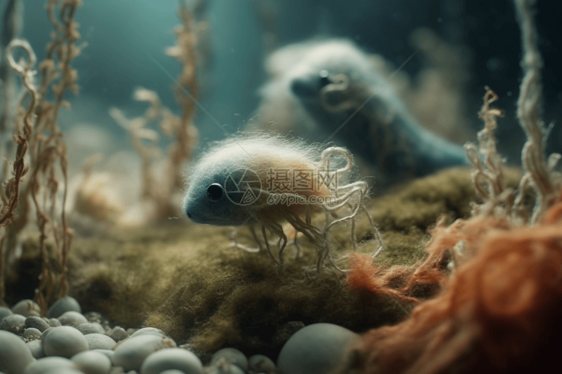 羊毛毡制海洋生物设计图图片