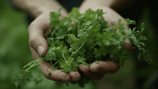 新鲜花园里采摘的草药和蔬菜图背景图片