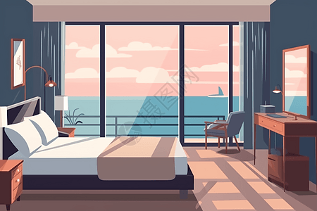 海景酒店卧室图片