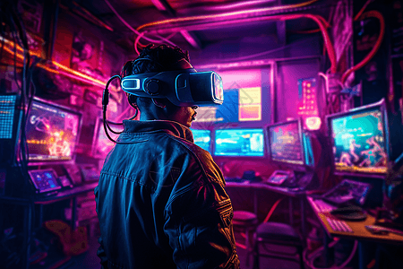 ar/vr游戏赛博朋克ar游戏场景设计图片