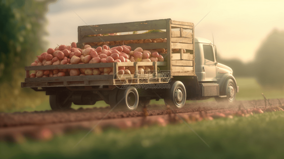 装满农产品的卡车图片