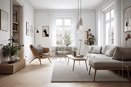 斯堪的纳维亚风格的客厅图片