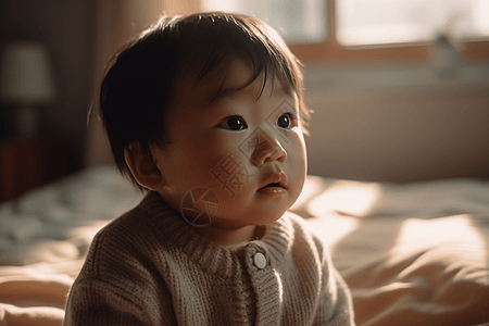 一个可爱的亚洲宝宝图片
