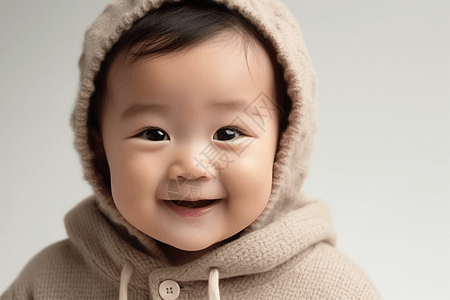 儿童肖像亚洲婴儿微笑背景