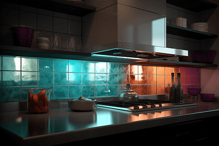 彩色玻璃时尚厨房图片