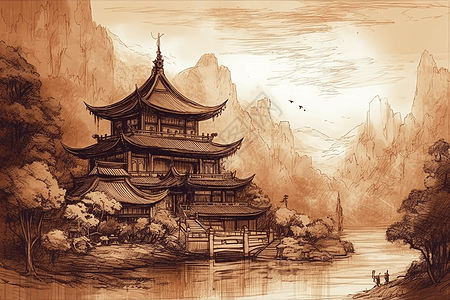 建筑插画-建筑卡通-宫殿插图插图-摄图网