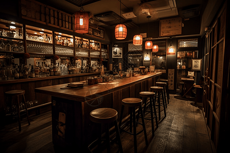日式风格居酒屋背景图片