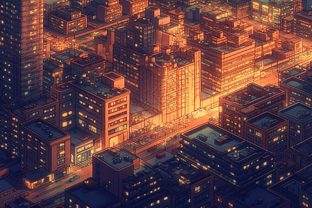 日落时的城市街道背景图片