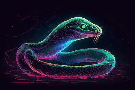 合成发光的蛇图片