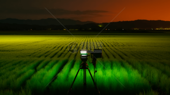 夜晚杂交水稻的监测图片