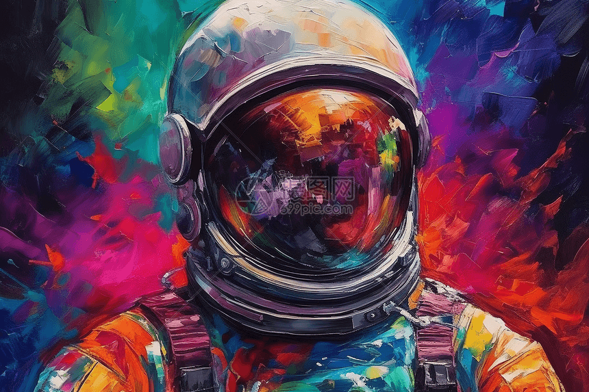 宇航员的油画插画图片下载-正版图片600021398-摄图网