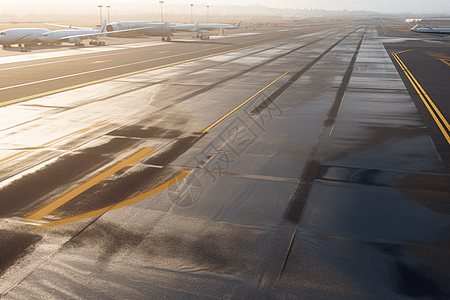 沥青浇筑机场跑道图片