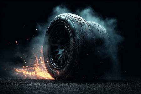赛车模拟轮胎烟雾背景图片