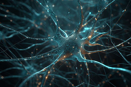 3D神经细胞结构概念场景图片
