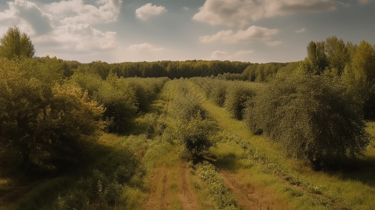 苹果园的景色图片