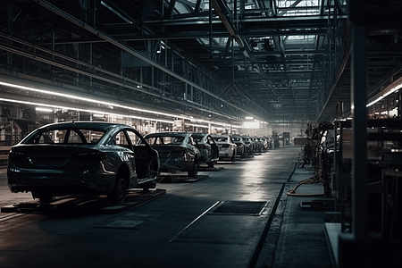 汽车生产厂背景图片