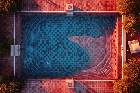泳池俯视俯视泳池插画